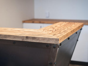 Crafted Antiqued Oak Kitchen Island Top