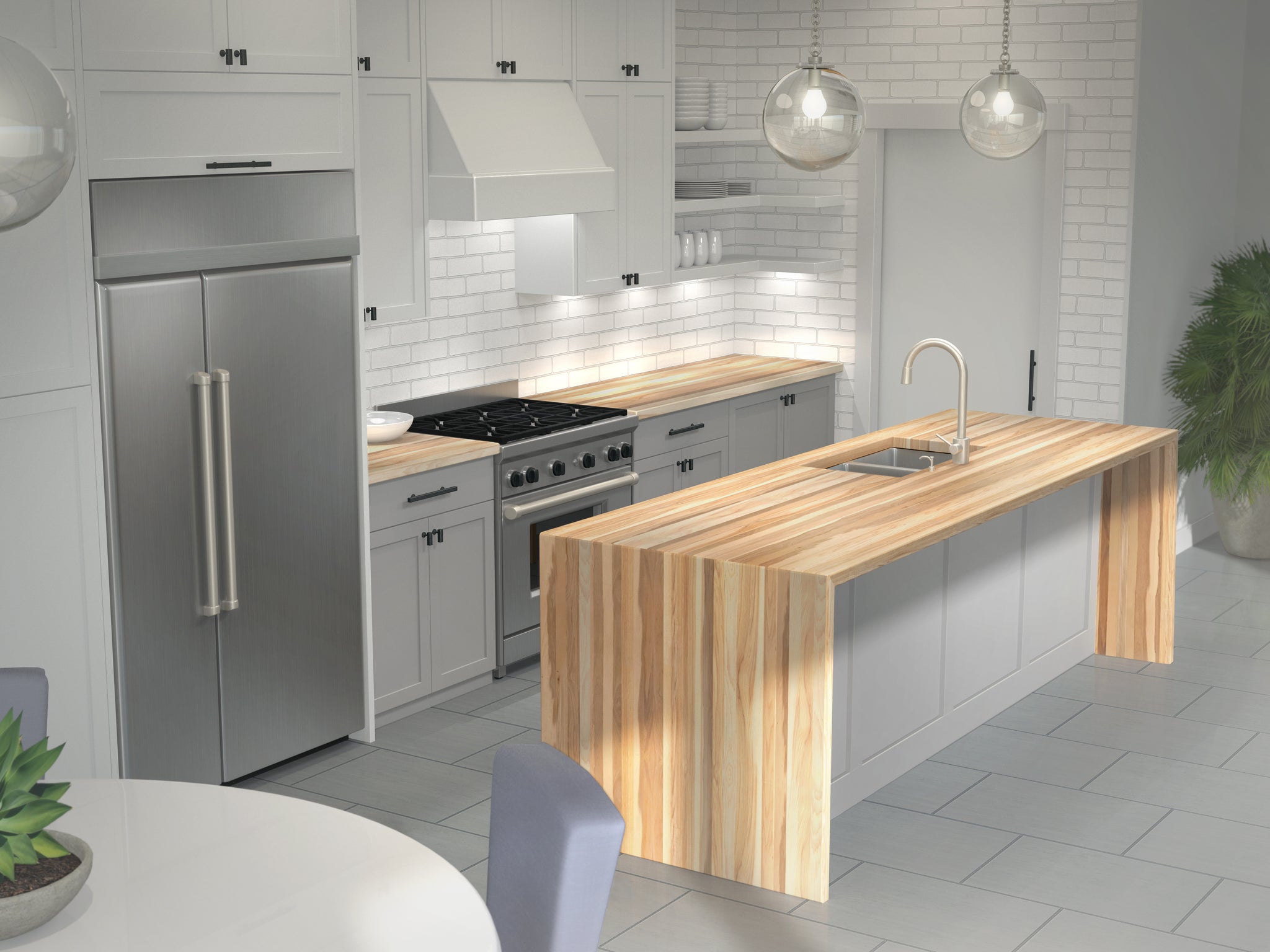 Crafted Hickory Butcher Block Counter Top – Cariboublock