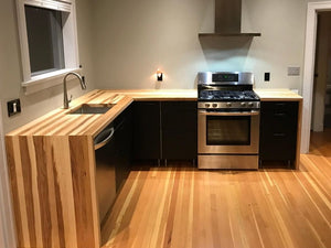 Crafted Hickory Kitchen Island Top